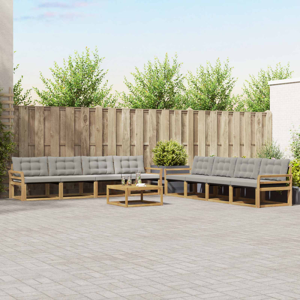 vidaXL Zestaw sof na zewnątrz 9 pcs Biały i jasnoszary 79 x 79 x 37 cm