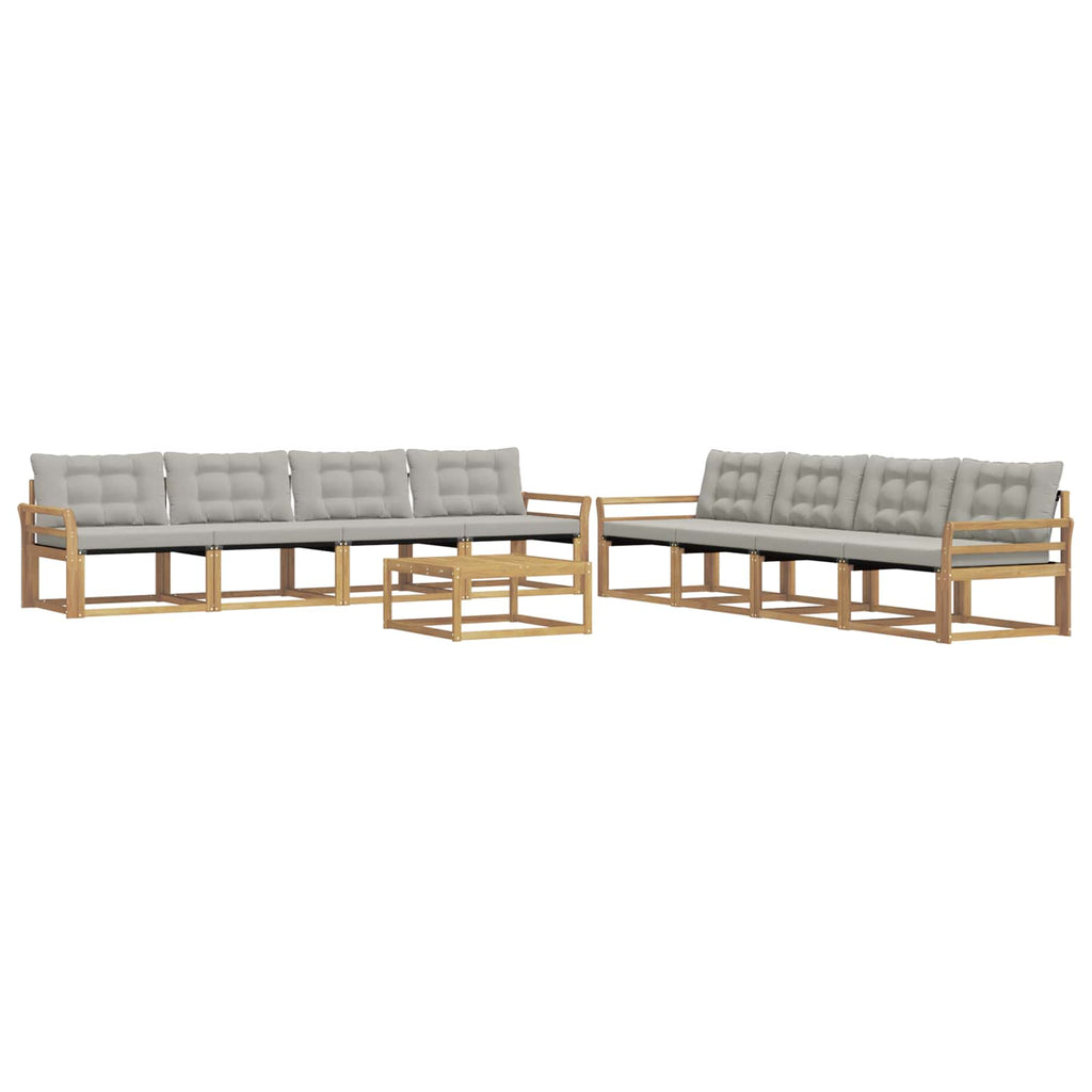 vidaXL Zestaw sof na zewnątrz 9 pcs Biały i jasnoszary 79 x 79 x 37 cm