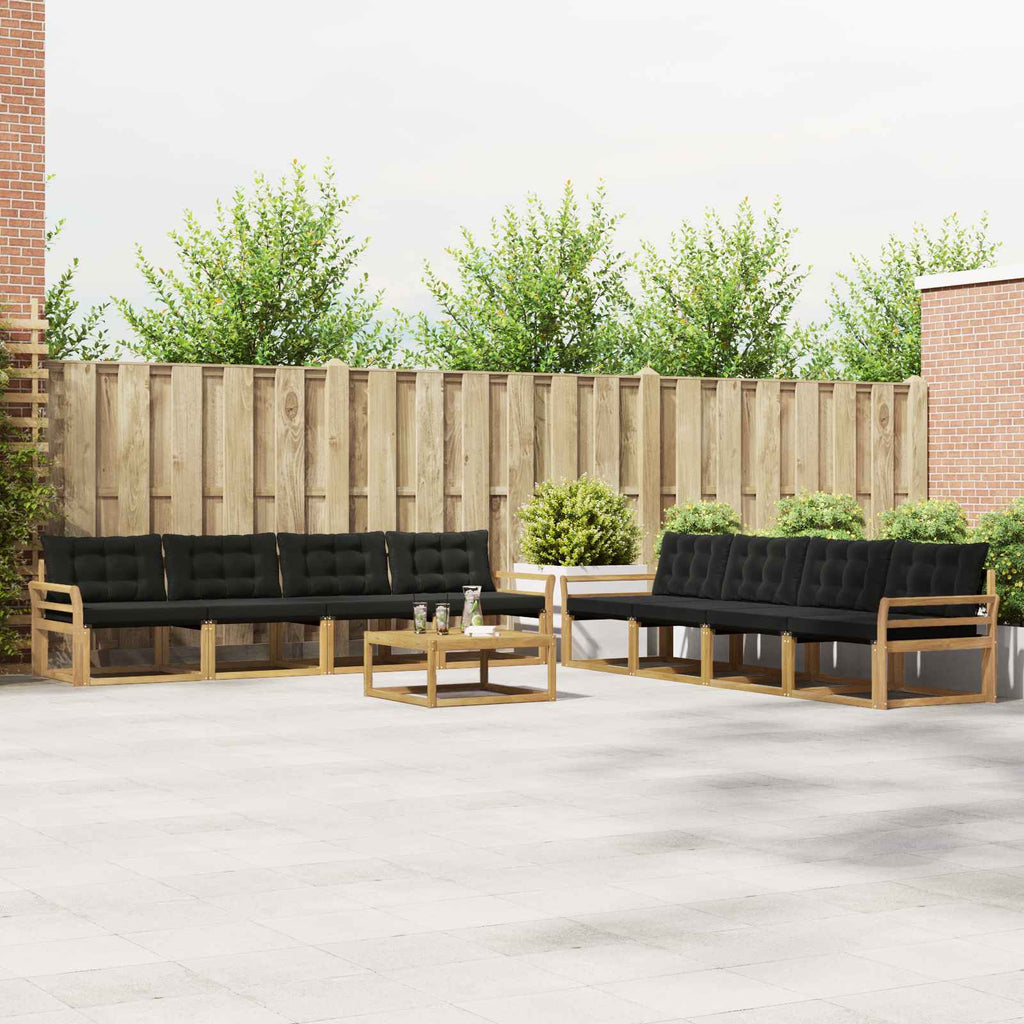 vidaXL Zestaw sof na zewnątrz 9 pcs biały i czarny 79 x 79 x 37 cm