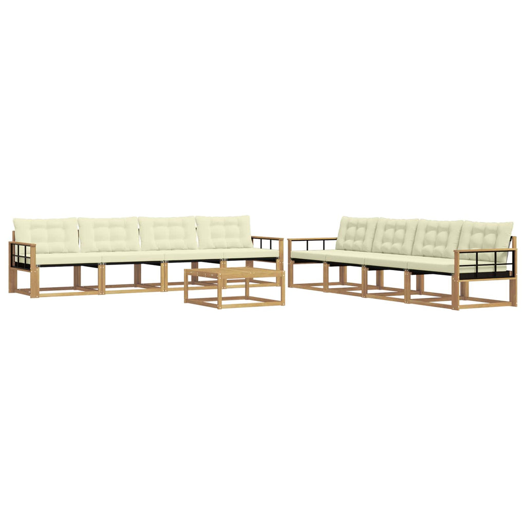 vidaXL Zestaw sof na zewnątrz 9 pcs Biały i kremowy 79 x 79 x 37 cm