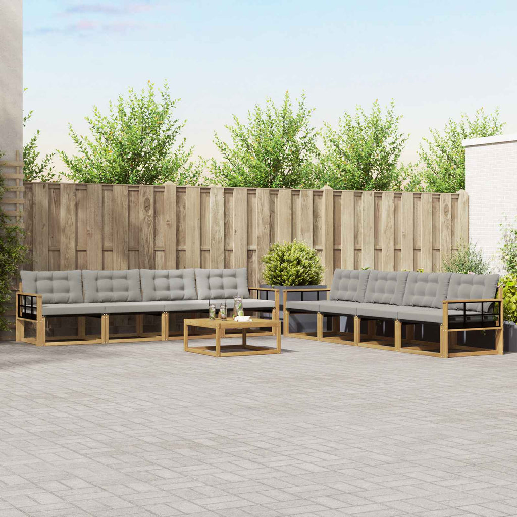 vidaXL Zestaw sof na zewnątrz 9 pcs Biały i jasnoszary 79 x 79 x 37 cm