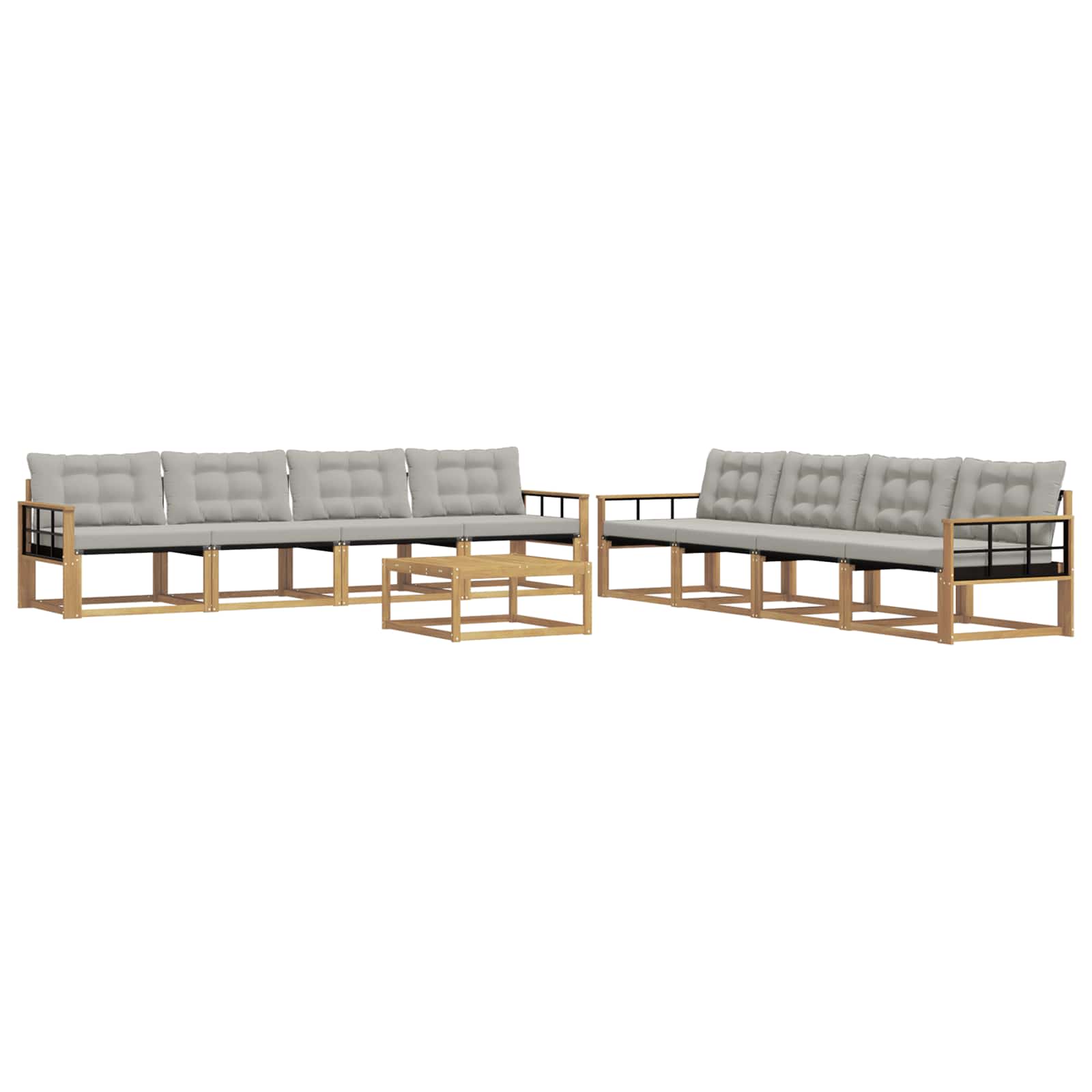 vidaXL Zestaw sof na zewnątrz 9 pcs Biały i jasnoszary 79 x 79 x 37 cm