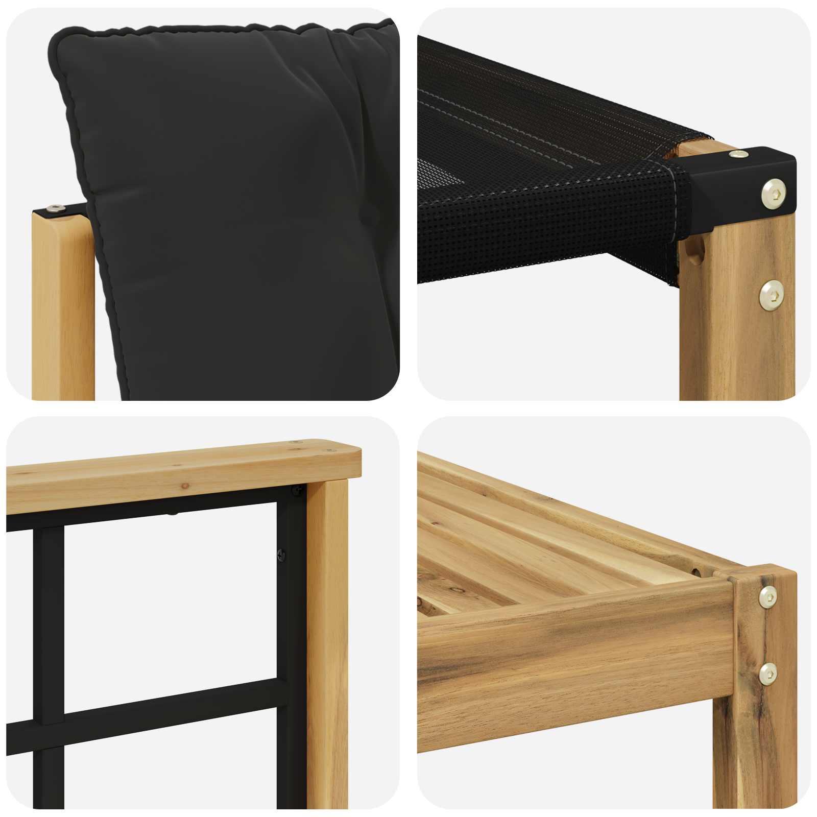 vidaXL Zestaw sof na zewnątrz 9 pcs biały i czarny 79 x 79 x 37 cm