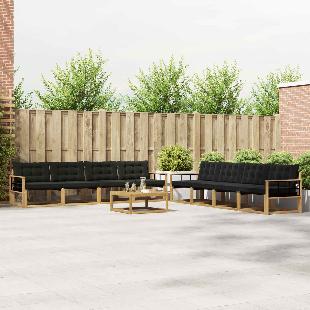 vidaXL Zestaw sof na zewnątrz 9 pcs biały i czarny 79 x 79 x 37 cm