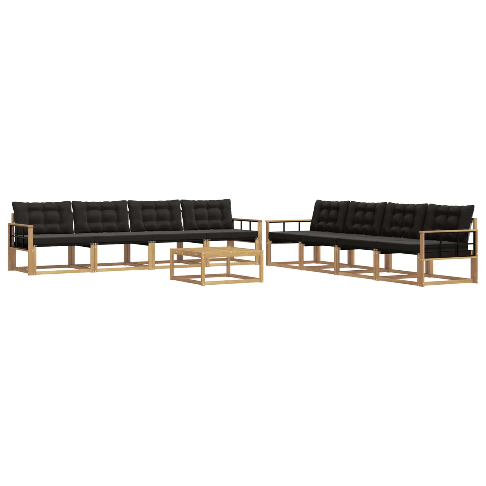 vidaXL Zestaw sof na zewnątrz 9 pcs biały i czarny 79 x 79 x 37 cm