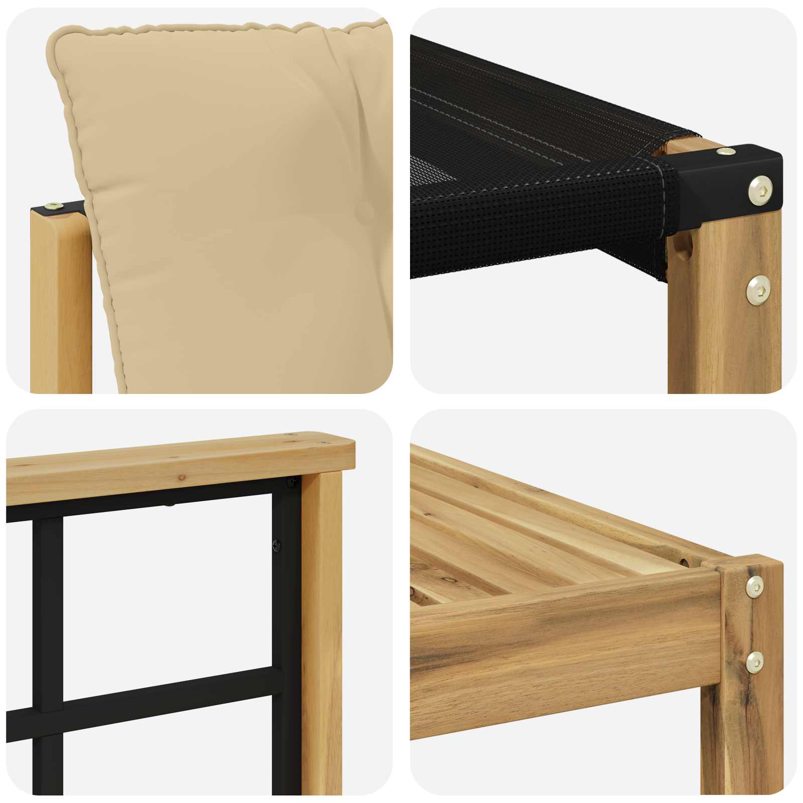 vidaXL Zestaw sof na zewnątrz 9 pcs Biały i Beżowy 79 x 79 x 37 cm
