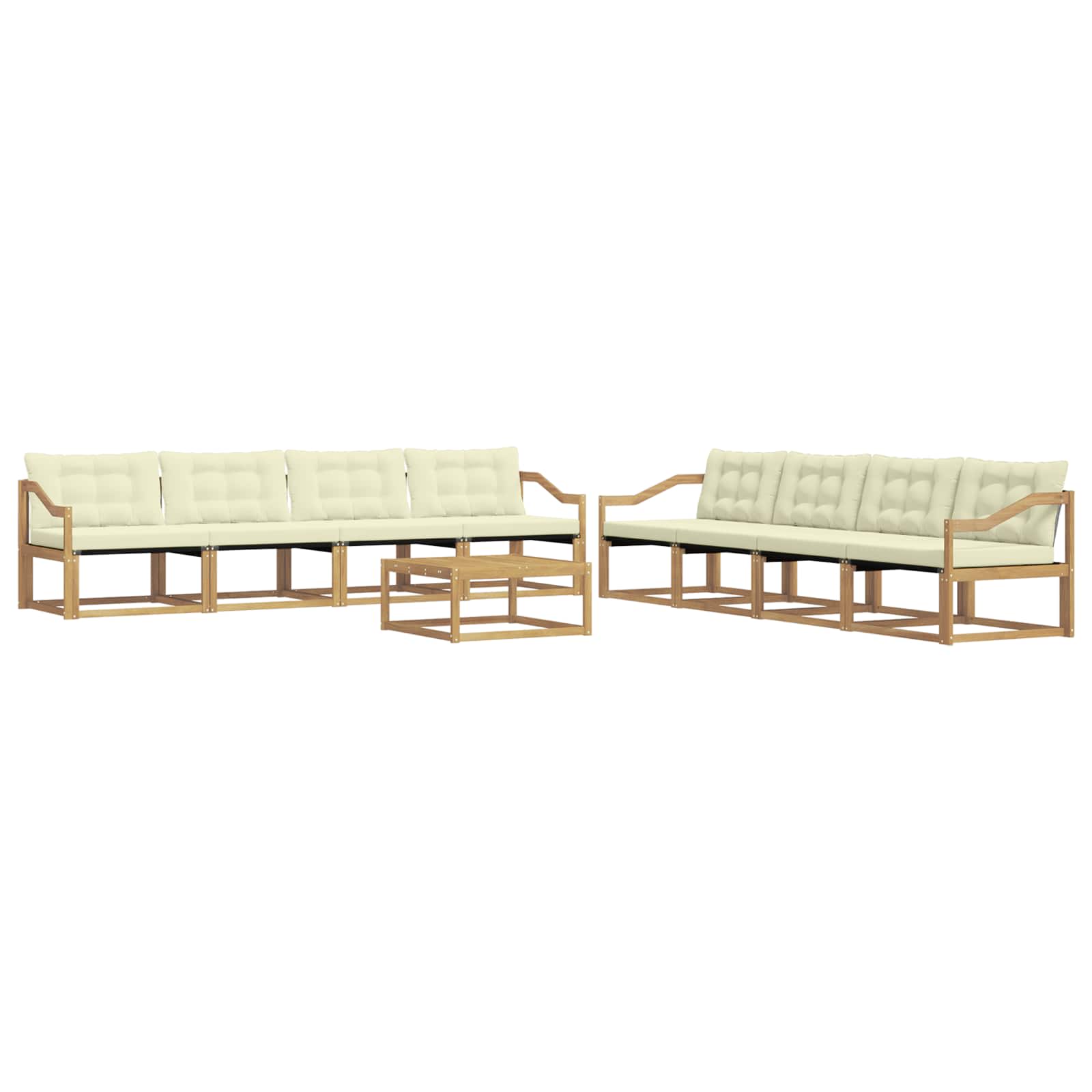 vidaXL Zestaw sof na zewnątrz 9 pcs Biały i kremowy 79 x 79 x 37 cm