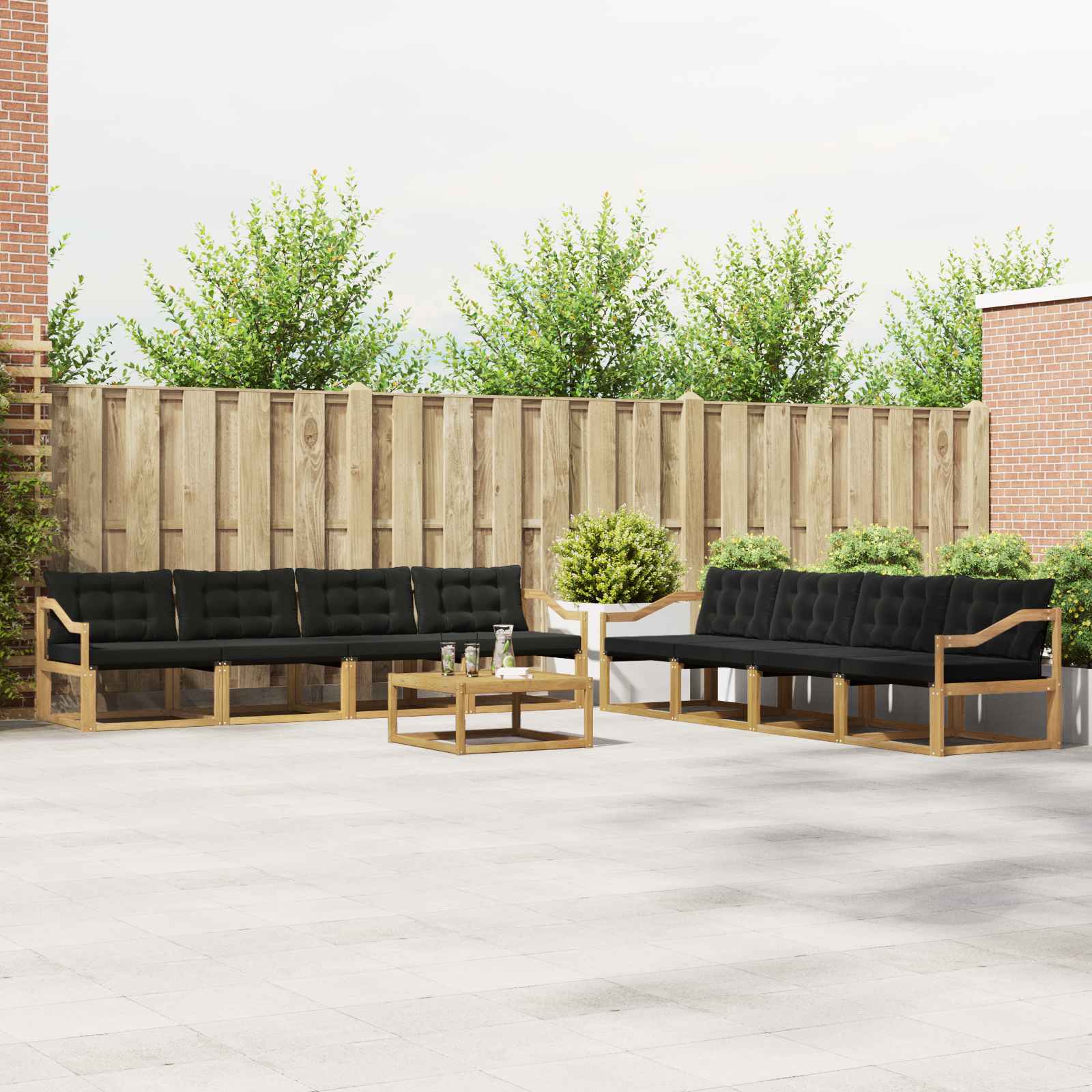 vidaXL Zestaw sof na zewnątrz 9 pcs biały i czarny 79 x 79 x 37 cm