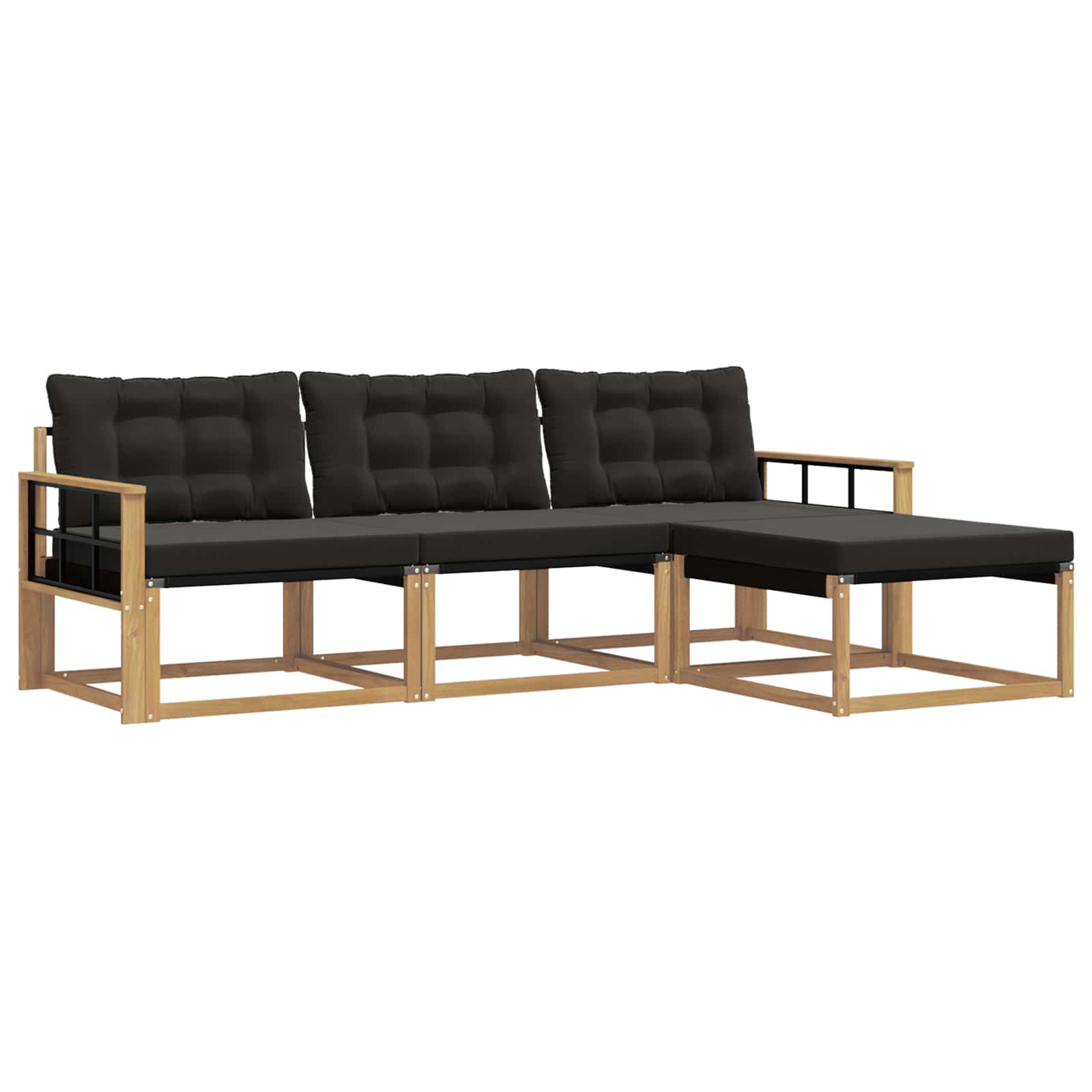 vidaXL Zestaw sof na zewnątrz z poduszką 4 pcs biały i czarny