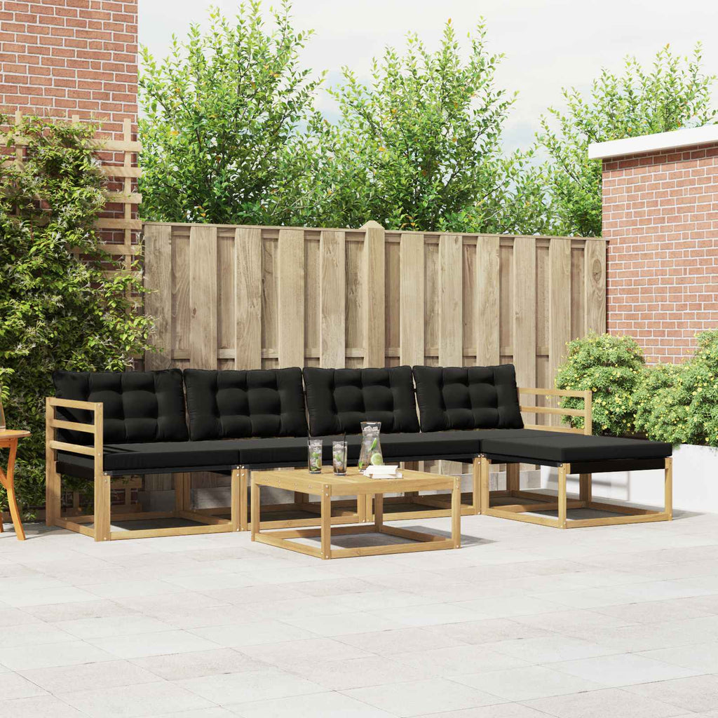 vidaXL Zestaw sof na zewnątrz 6 pcs biały i czarny 79 x 79 x 37 cm