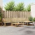vidaXL Zestaw sof na zewnątrz 6 pcs Biały i Beżowy 79 x 79 x 37 cm