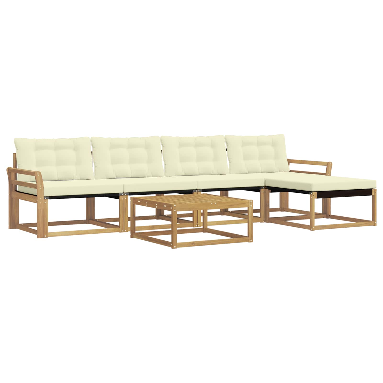 vidaXL Zestaw sof na zewnątrz 6 pcs Biały i kremowy 79 x 79 x 37 cm