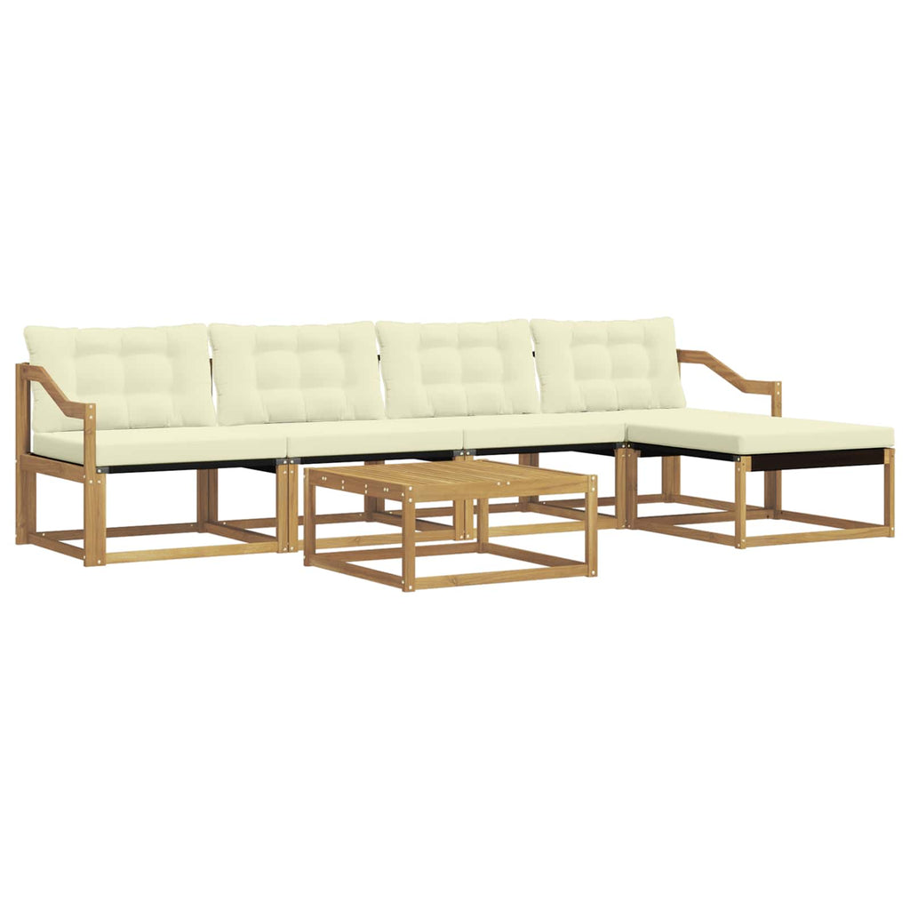 vidaXL Zestaw sof na zewnątrz 6 pcs Biały i kremowy 79 x 79 x 37 cm