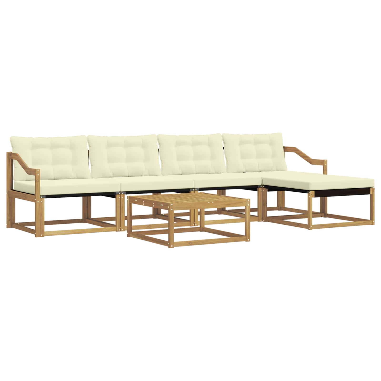 vidaXL Zestaw sof na zewnątrz 6 pcs Biały i kremowy 79 x 79 x 37 cm