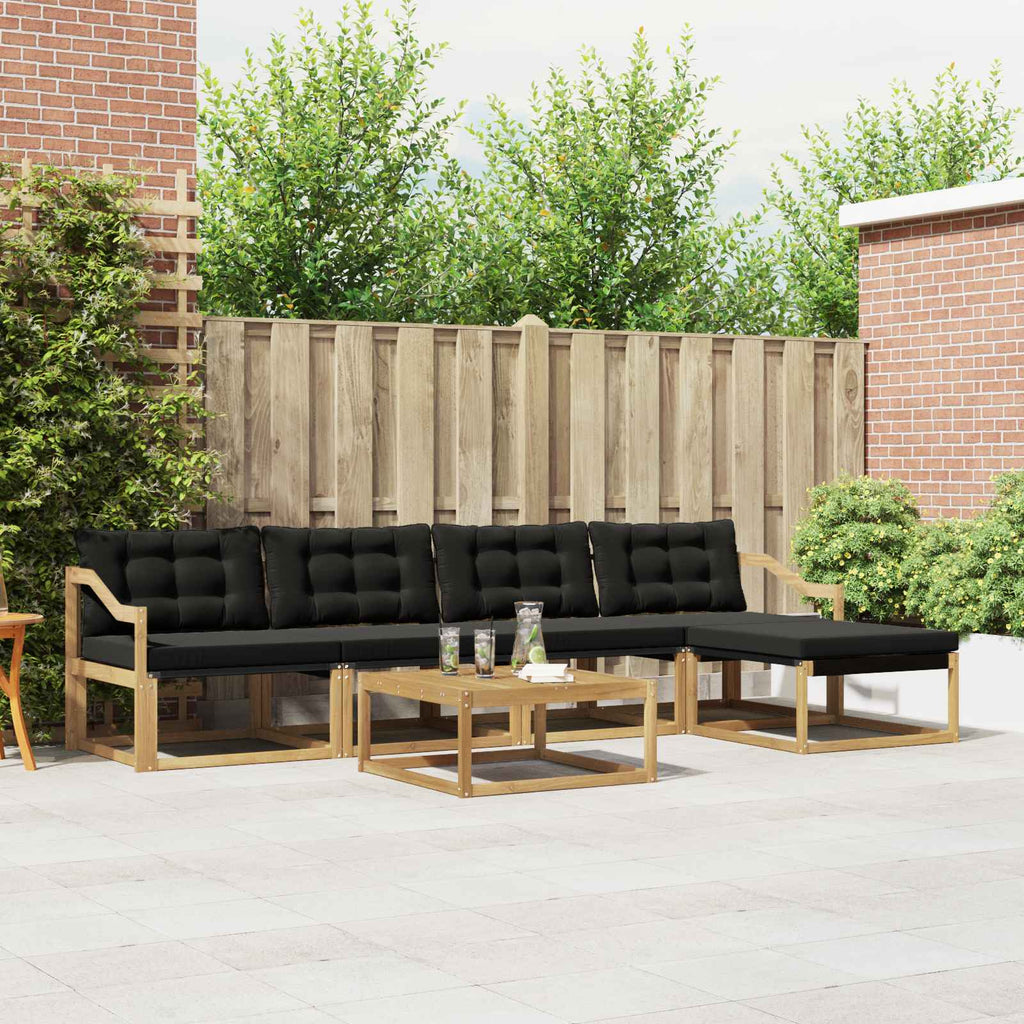 vidaXL Zestaw sof na zewnątrz 6 pcs biały i czarny 79 x 79 x 37 cm