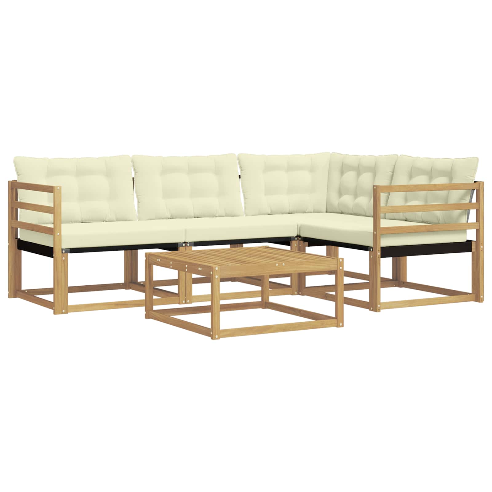 vidaXL Zestaw sof na zewnątrz 5 pcs Biały i kremowy 79 x 79 x 37 cm