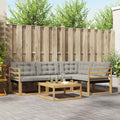 vidaXL Zestaw sof na zewnątrz 5 pcs Biały i jasnoszary 79 x 79 x 37 cm