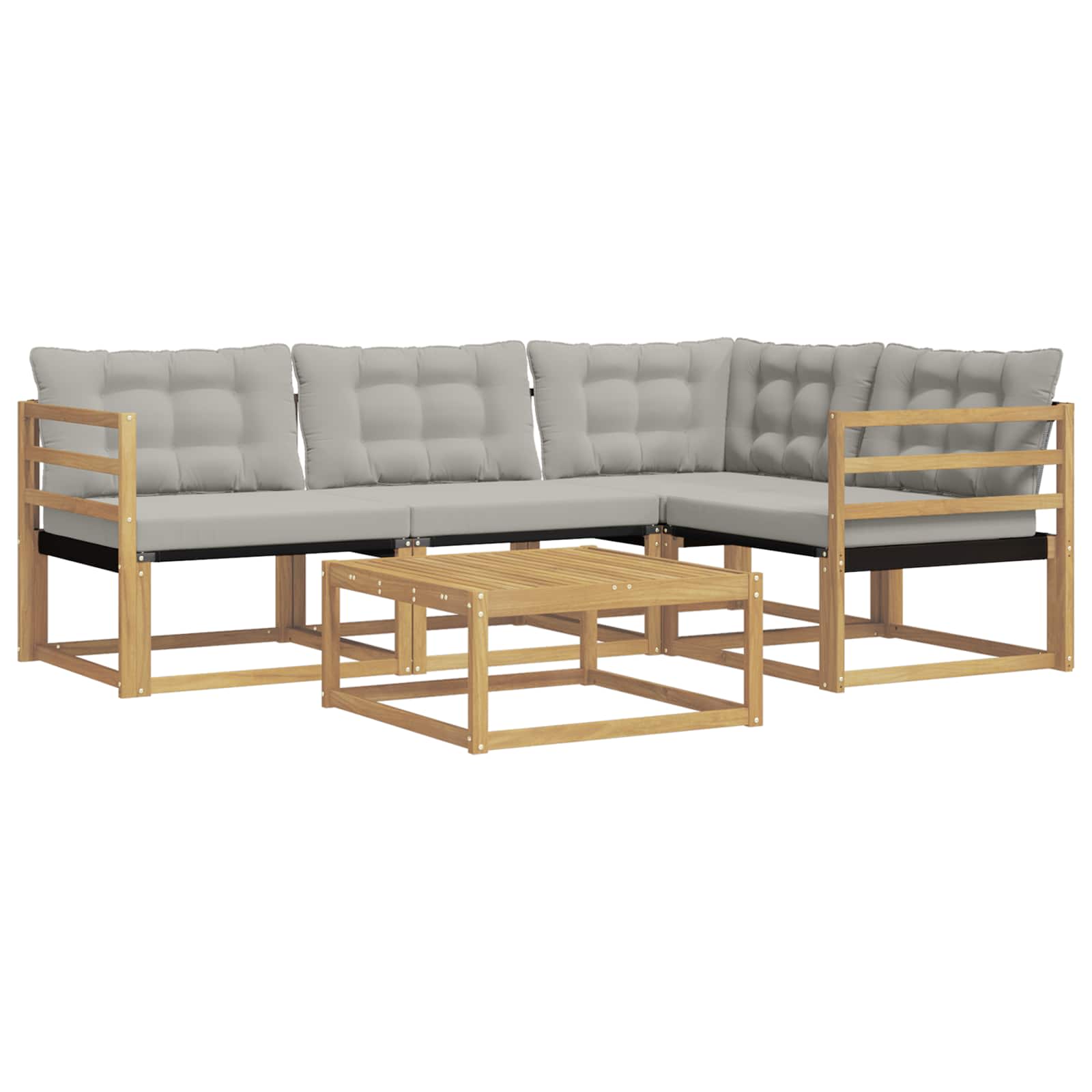 vidaXL Zestaw sof na zewnątrz 5 pcs Biały i jasnoszary 79 x 79 x 37 cm