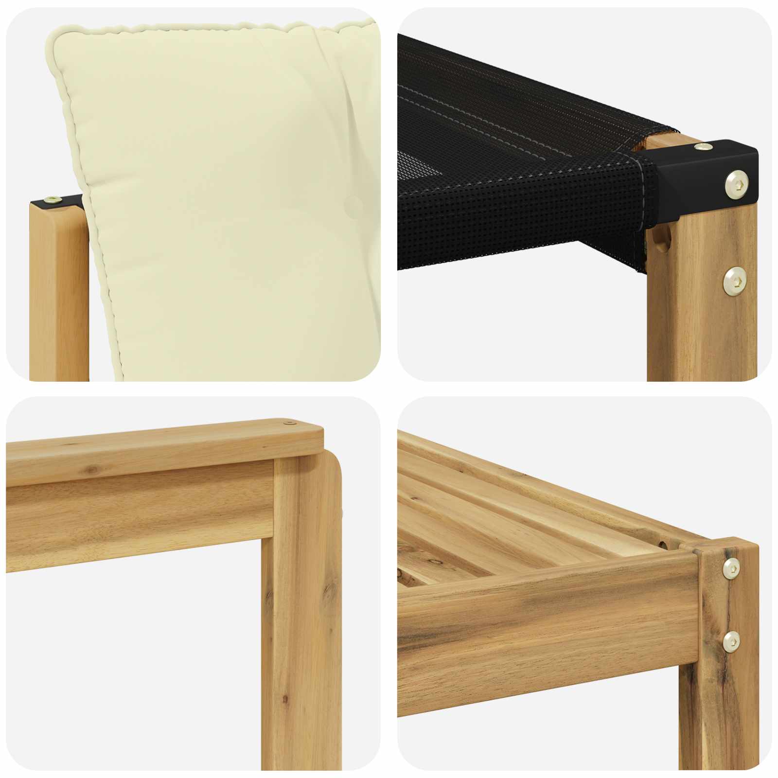 vidaXL Zestaw sof na zewnątrz 5 pcs Biały i kremowy 79 x 79 x 37 cm