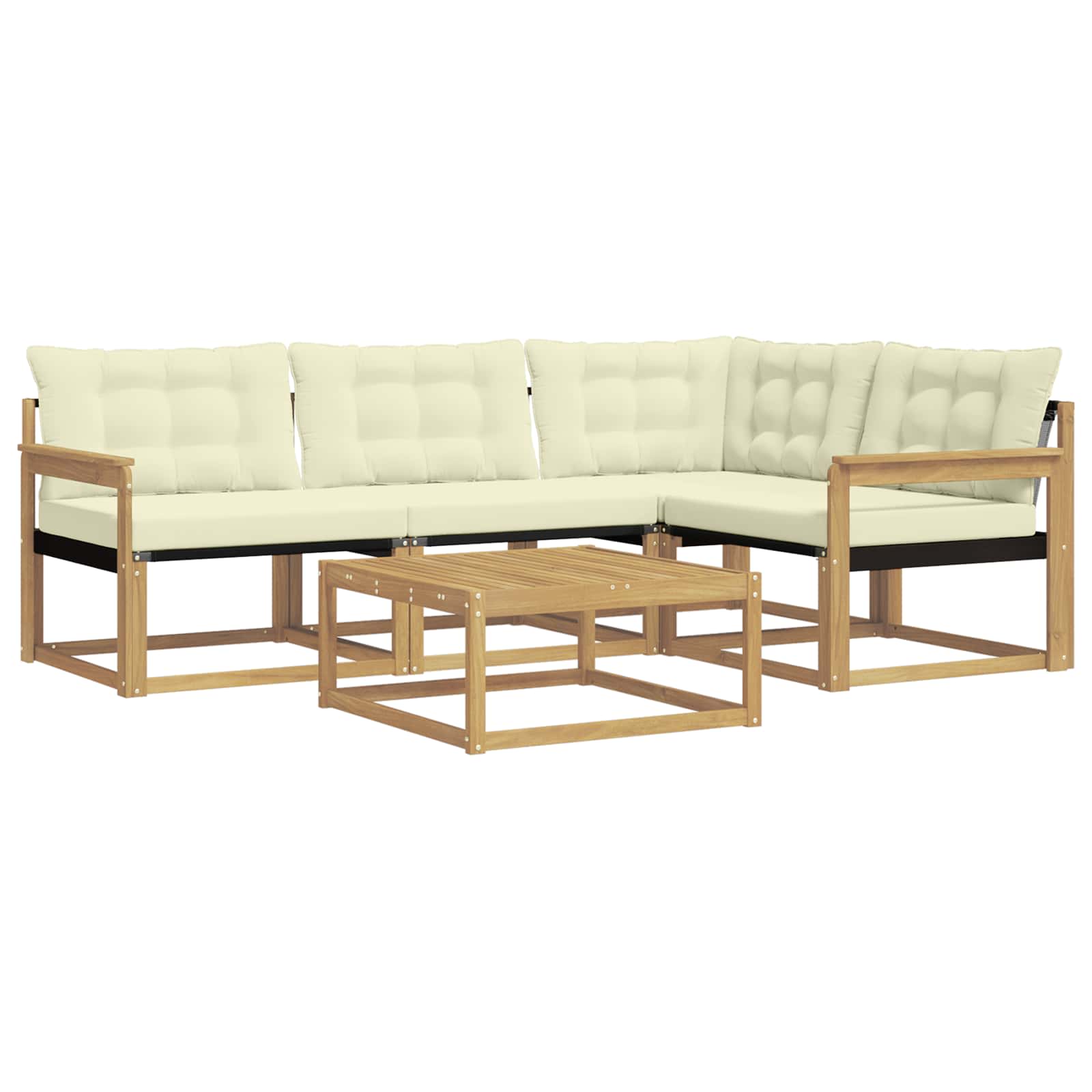 vidaXL Zestaw sof na zewnątrz 5 pcs Biały i kremowy 79 x 79 x 37 cm