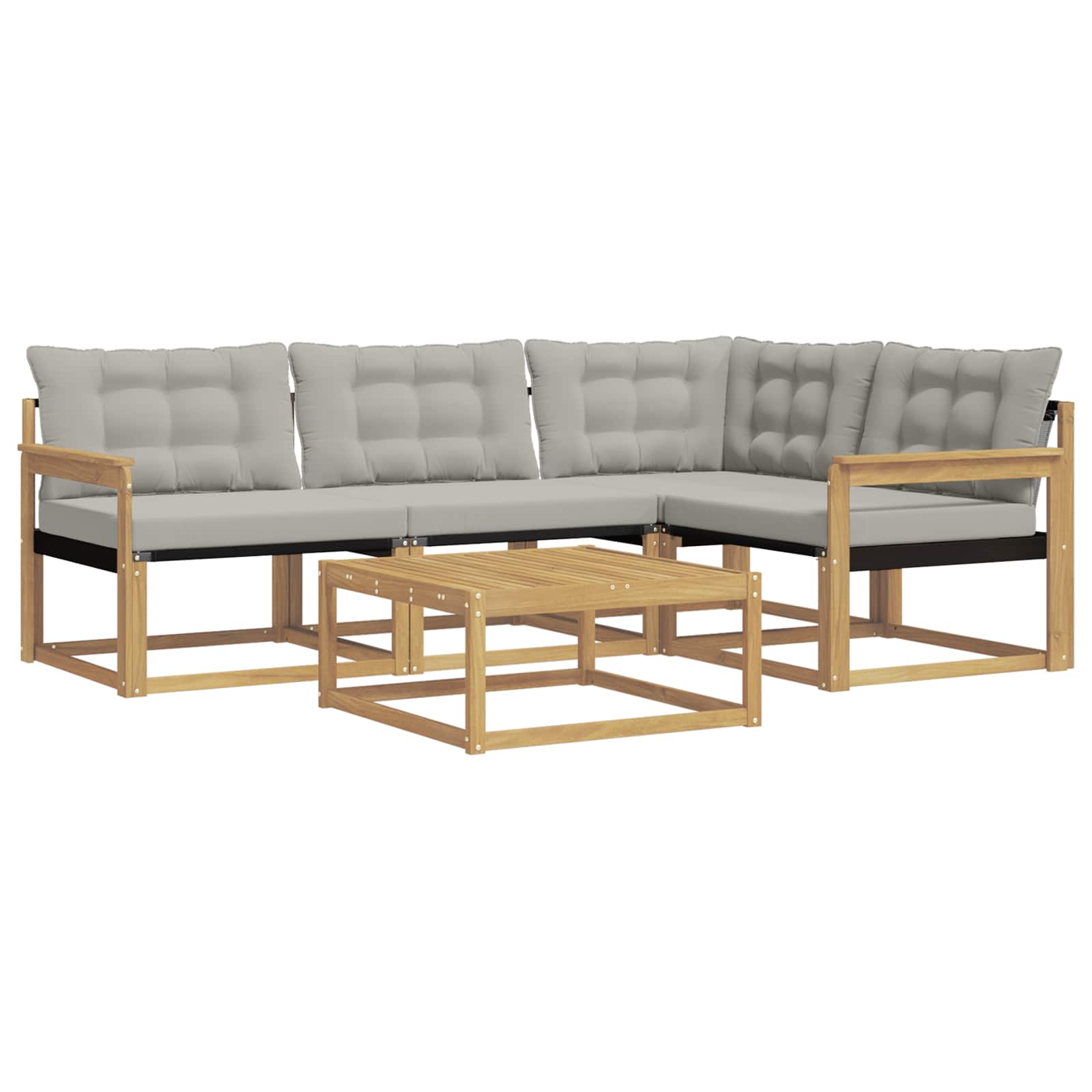 vidaXL Zestaw sof na zewnątrz 5 pcs Biały i jasnoszary 79 x 79 x 37 cm