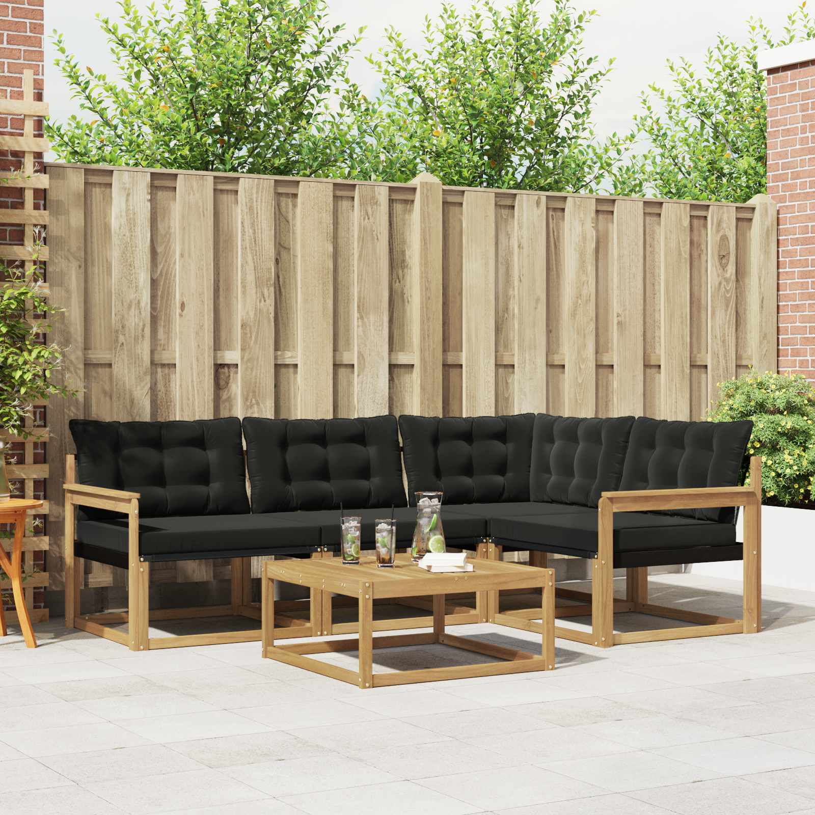 vidaXL Zestaw sof na zewnątrz 5 pcs biały i czarny 79 x 79 x 37 cm