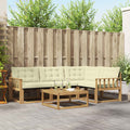 vidaXL Zestaw sof na zewnątrz 5 pcs Biały i kremowy 79 x 79 x 37 cm