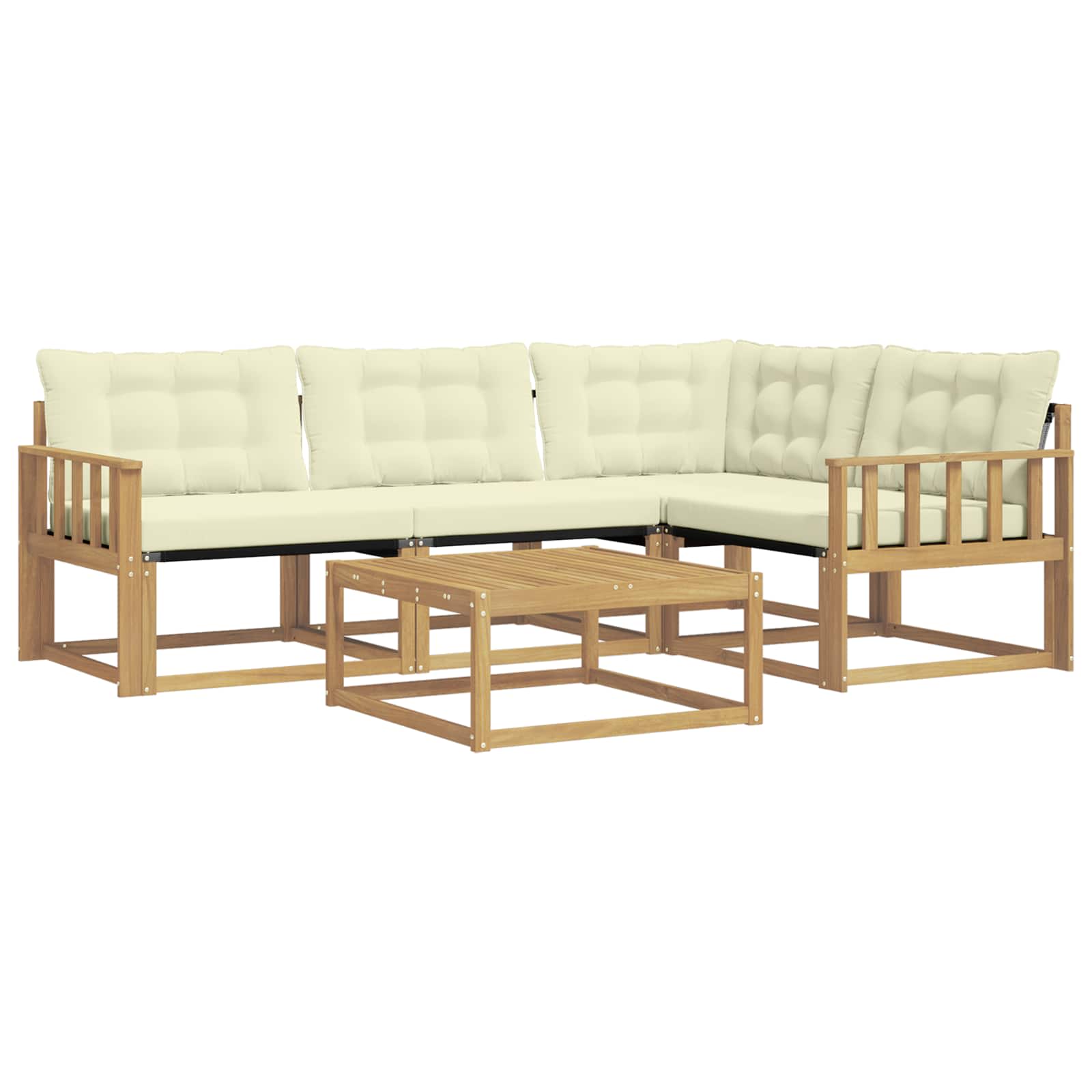 vidaXL Zestaw sof na zewnątrz 5 pcs Biały i kremowy 79 x 79 x 37 cm