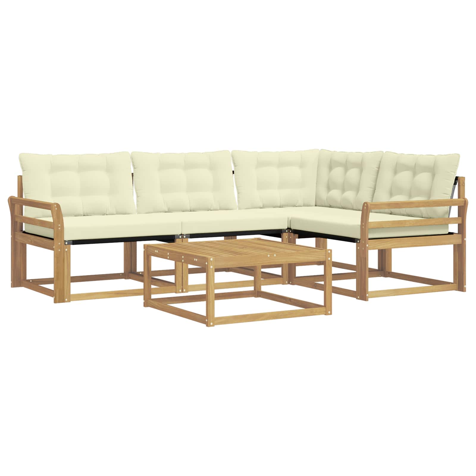 vidaXL Zestaw sof na zewnątrz 5 pcs Biały i kremowy 79 x 79 x 37 cm