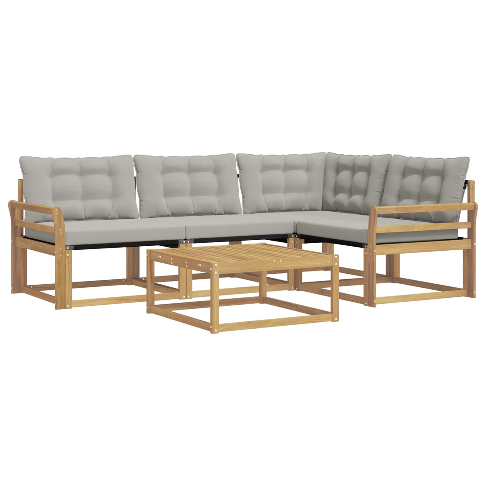 vidaXL Zestaw sof na zewnątrz 5 pcs Biały i jasnoszary 79 x 79 x 37 cm