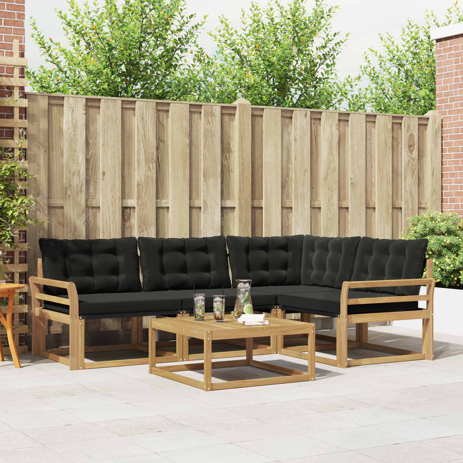 vidaXL Zestaw sof na zewnątrz 5 pcs biały i czarny 79 x 79 x 37 cm