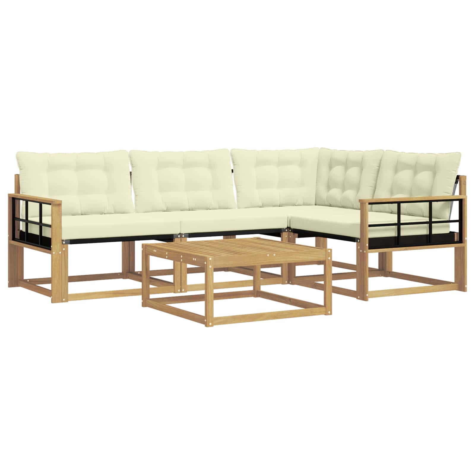vidaXL Zestaw sof na zewnątrz 5 pcs Biały i kremowy 79 x 79 x 37 cm