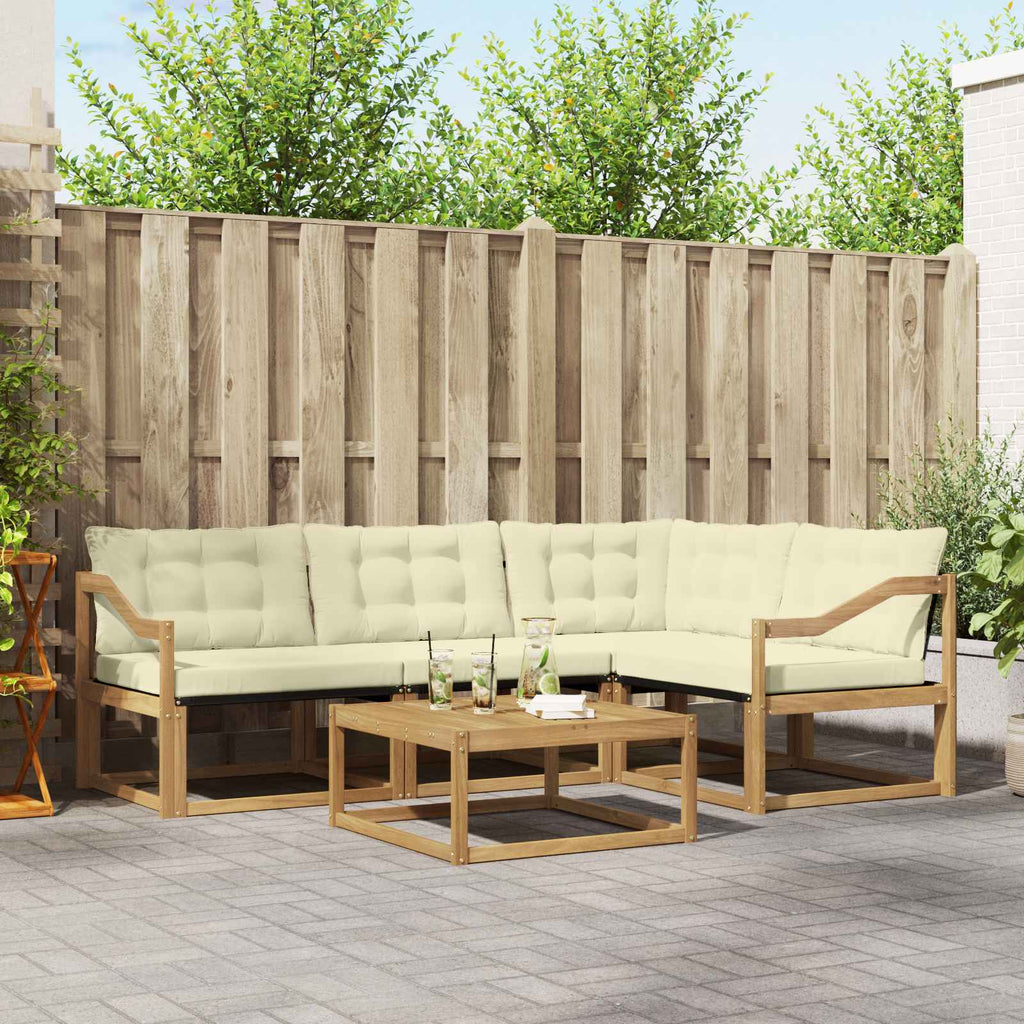 vidaXL Zestaw sof na zewnątrz 5 pcs Biały i kremowy 79 x 79 x 37 cm