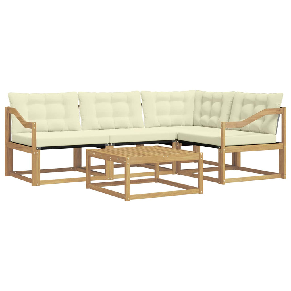 vidaXL Zestaw sof na zewnątrz 5 pcs Biały i kremowy 79 x 79 x 37 cm