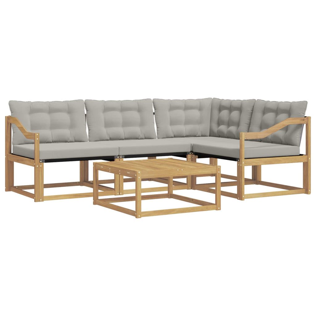 vidaXL Zestaw sof na zewnątrz 5 pcs Biały i jasnoszary 79 x 79 x 37 cm