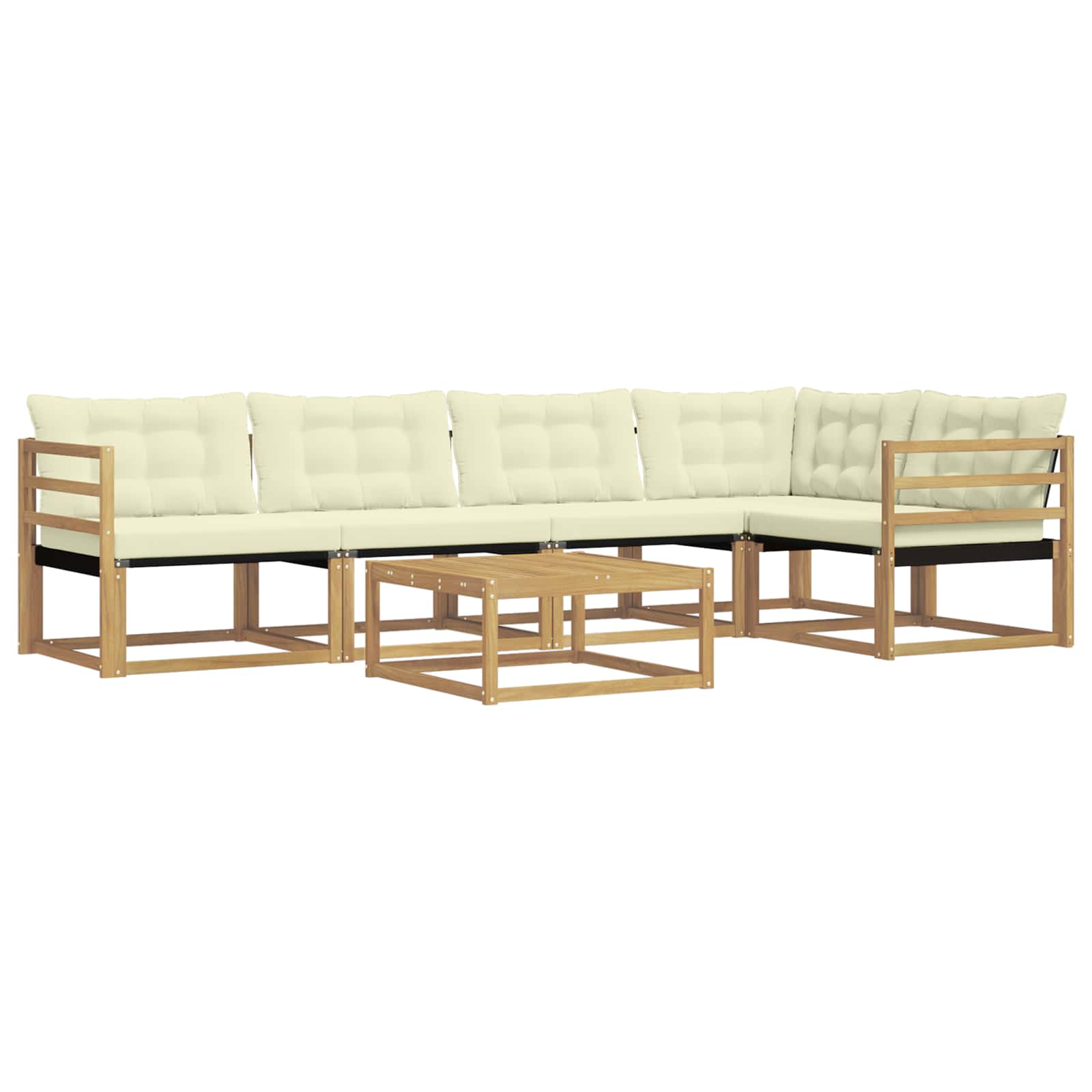 vidaXL Zestaw sof na zewnątrz 6 pcs Biały i kremowy 79 x 79 x 37 cm