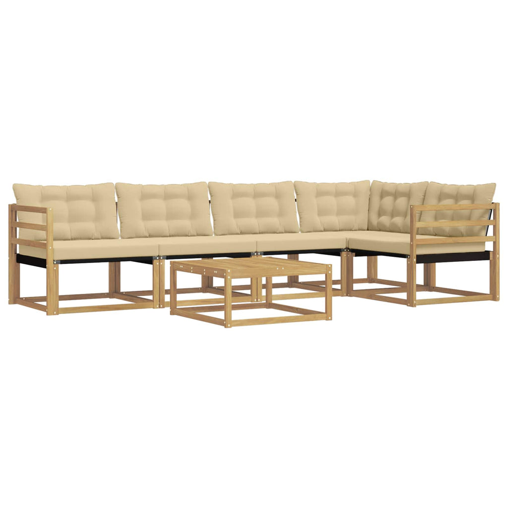 vidaXL Zestaw sof na zewnątrz 6 pcs Biały i Beżowy 79 x 79 x 37 cm