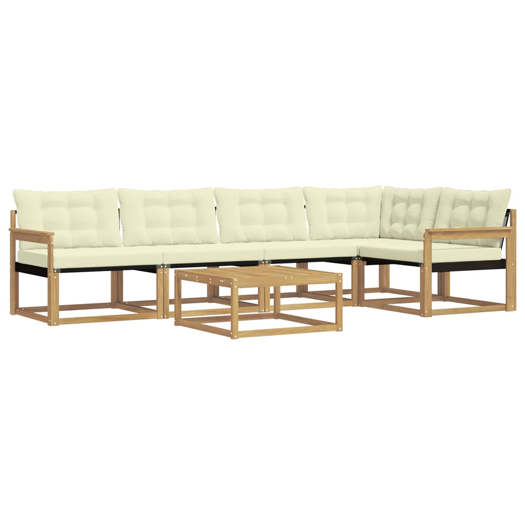 vidaXL Zestaw sof na zewnątrz 6 pcs Biały i kremowy 79 x 79 x 37 cm