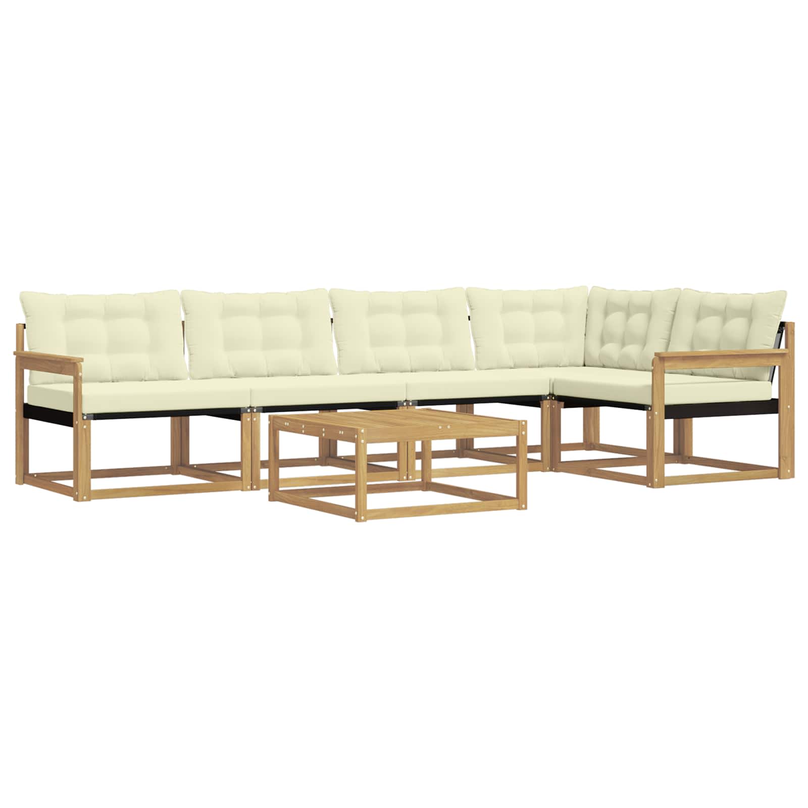 vidaXL Zestaw sof na zewnątrz 6 pcs Biały i kremowy 79 x 79 x 37 cm