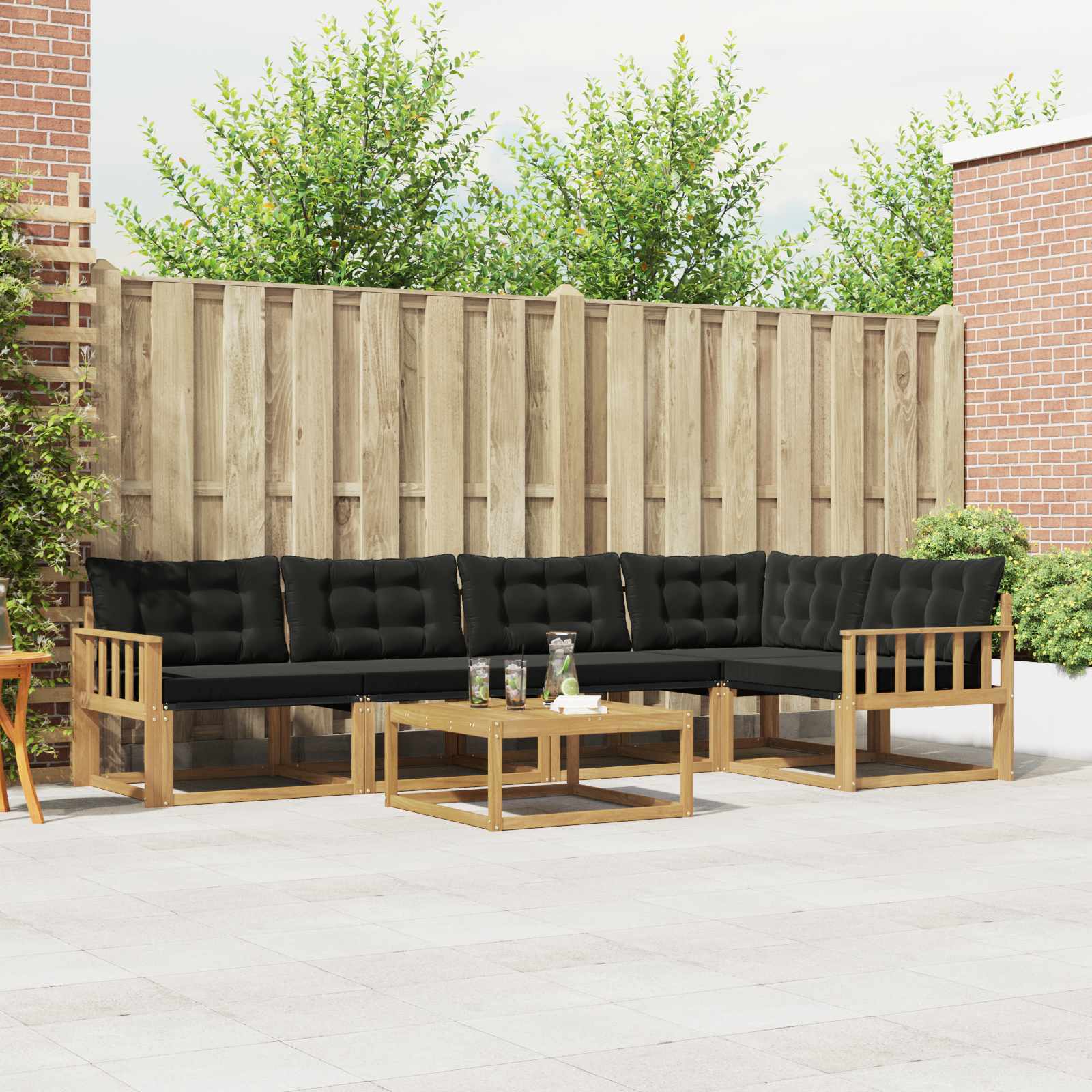 vidaXL Zestaw sof na zewnątrz 6 pcs biały i czarny 79 x 79 x 37 cm