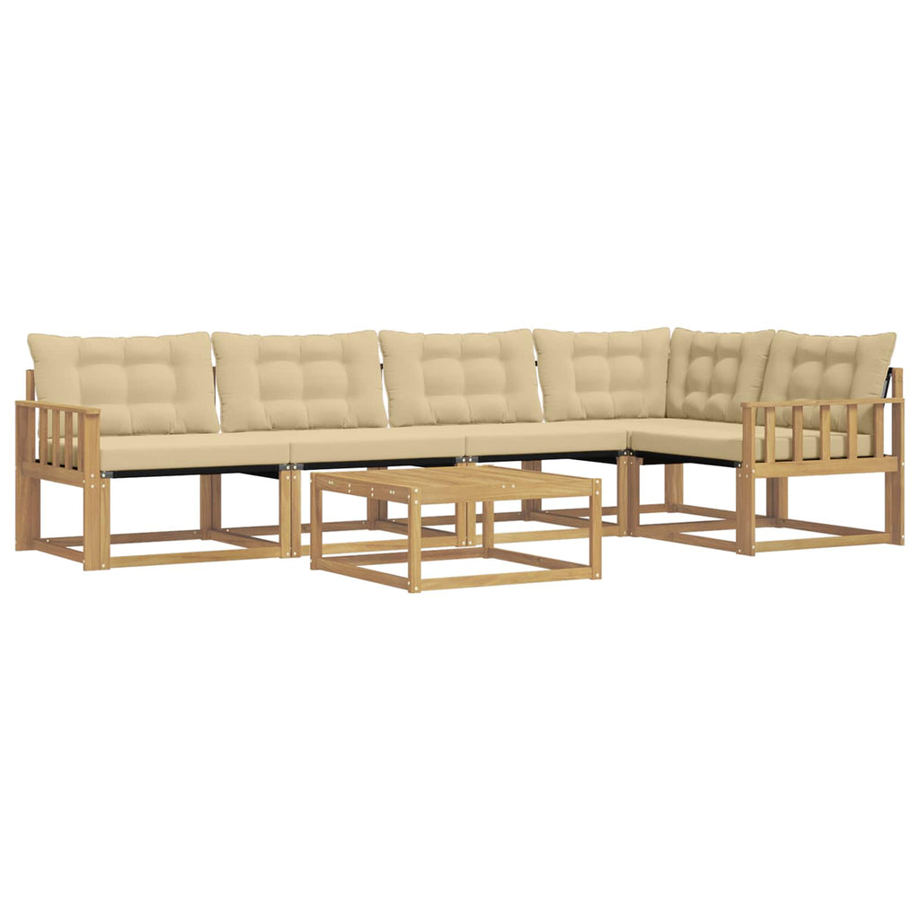 vidaXL Zestaw sof na zewnątrz 6 pcs Biały i Beżowy 79 x 79 x 37 cm