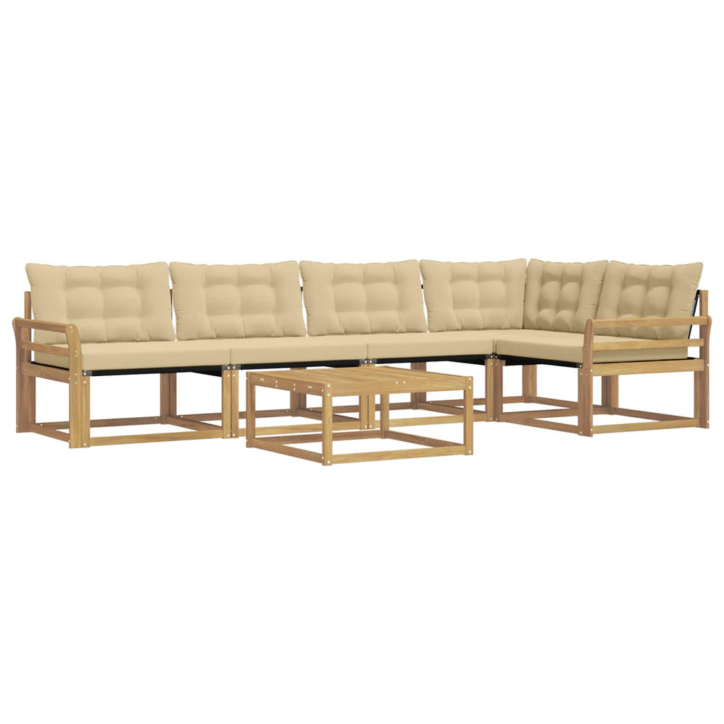 vidaXL Zestaw sof na zewnątrz 6 pcs Biały i Beżowy 79 x 79 x 37 cm
