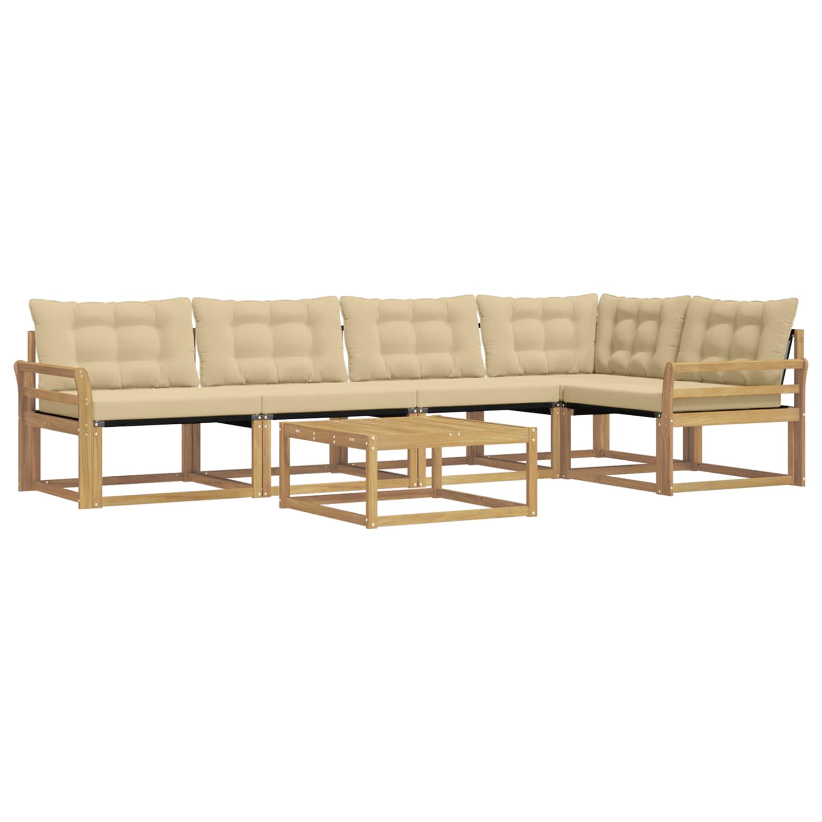 vidaXL Zestaw sof na zewnątrz 6 pcs Biały i Beżowy 79 x 79 x 37 cm