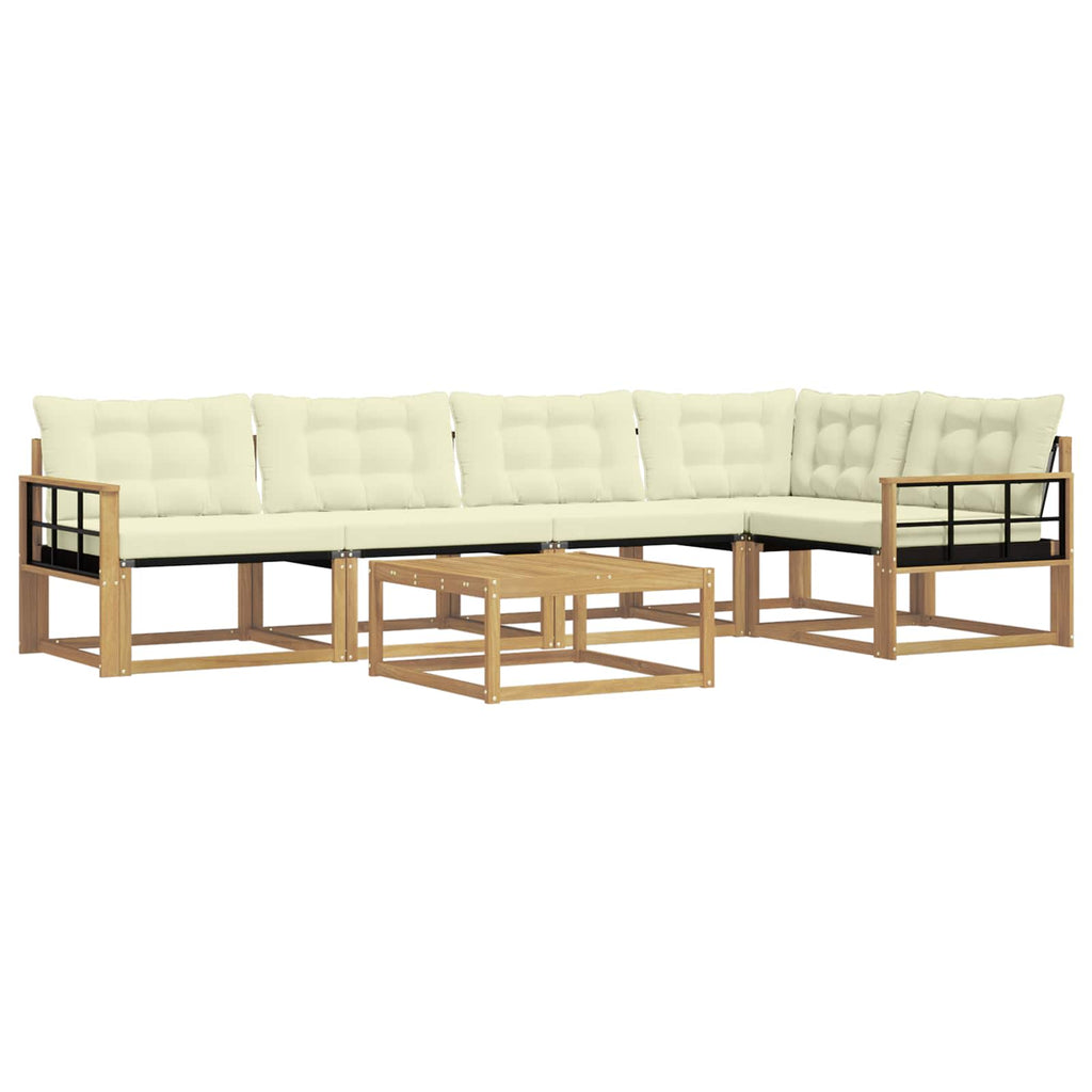 vidaXL Zestaw sof na zewnątrz 6 pcs Biały i kremowy 79 x 79 x 37 cm