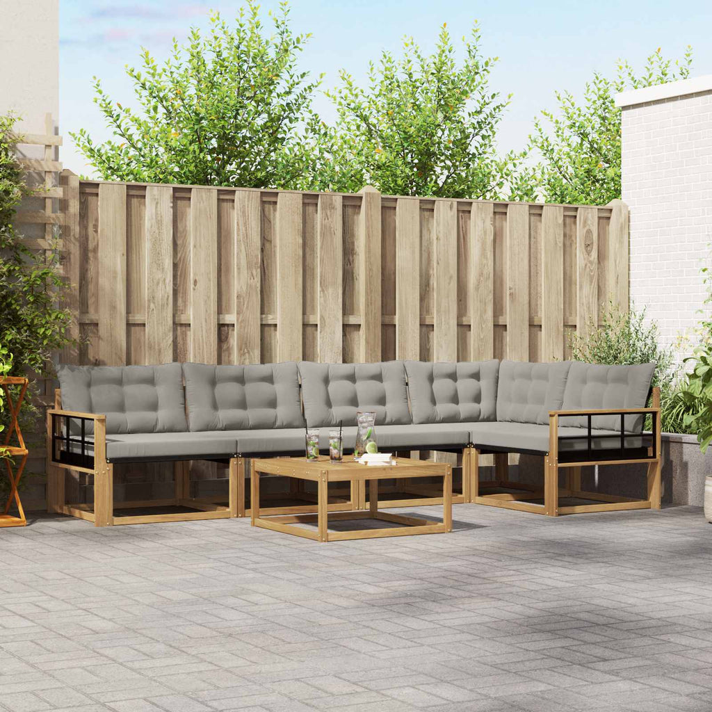 vidaXL Zestaw sof na zewnątrz 6 pcs Biały i jasnoszary 79 x 79 x 37 cm