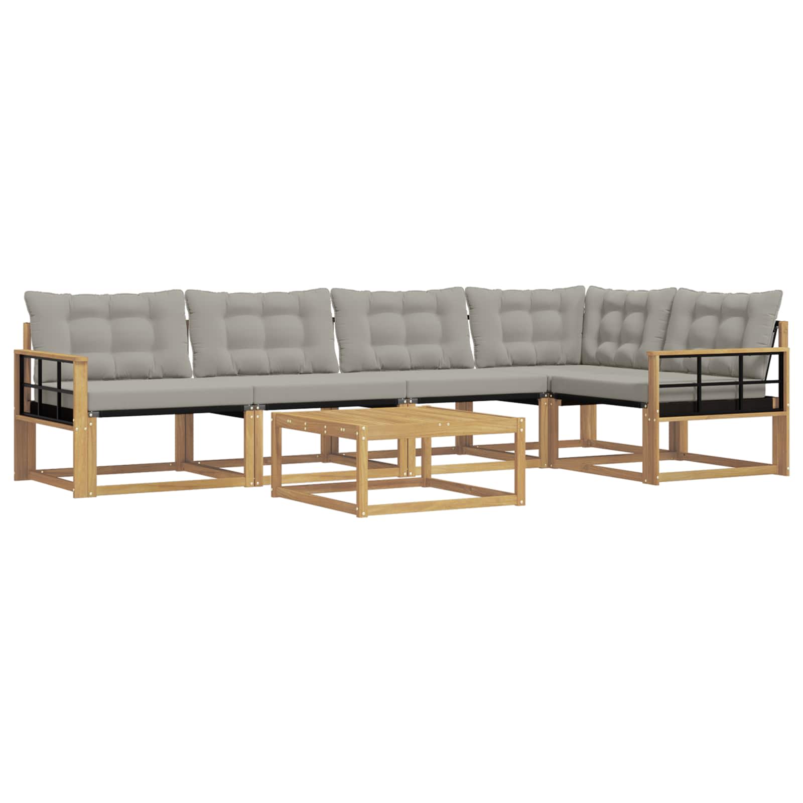 vidaXL Zestaw sof na zewnątrz 6 pcs Biały i jasnoszary 79 x 79 x 37 cm