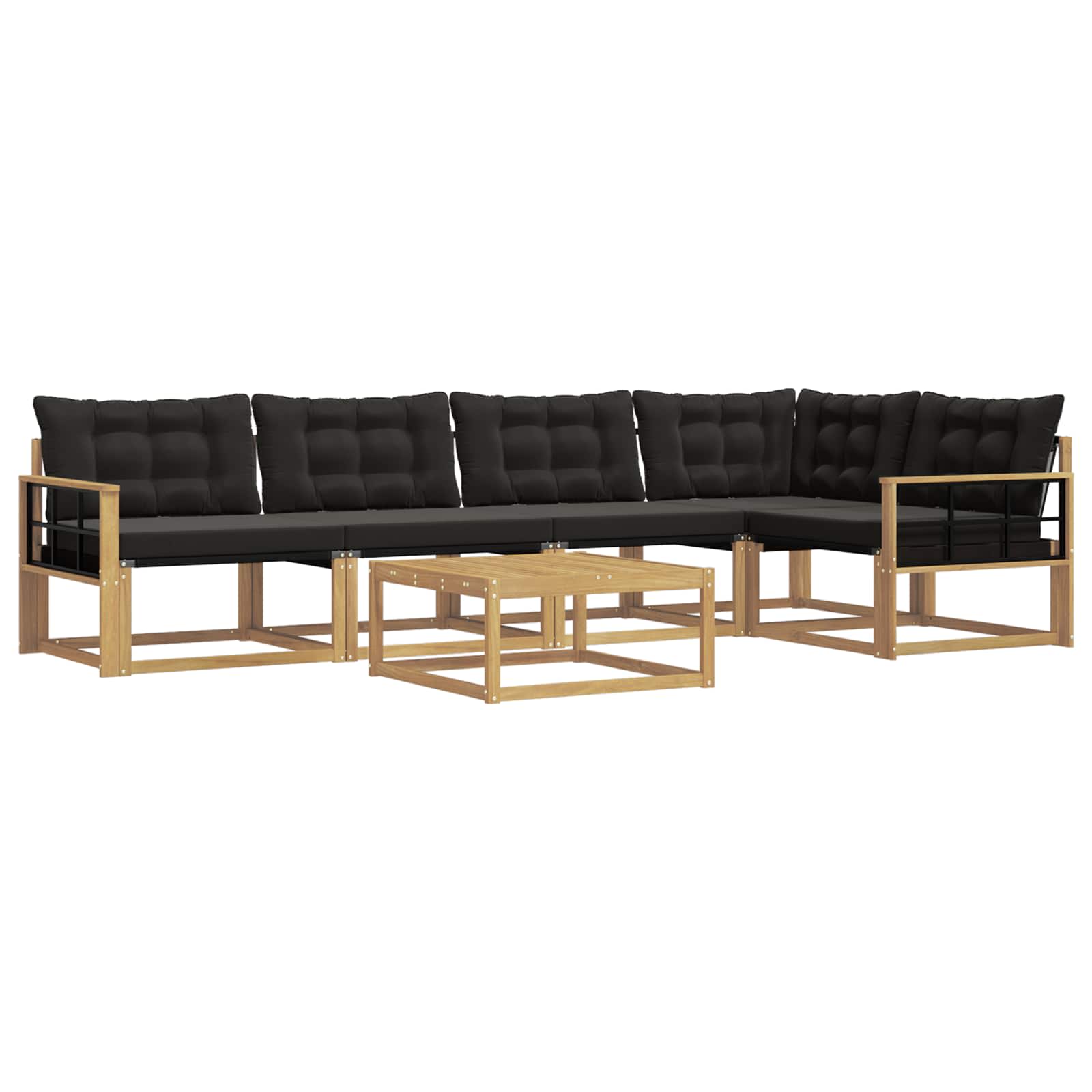 vidaXL Zestaw sof na zewnątrz 6 pcs biały i czarny 79 x 79 x 37 cm