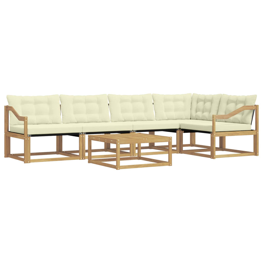 vidaXL Zestaw sof na zewnątrz 6 pcs Biały i kremowy 79 x 79 x 37 cm