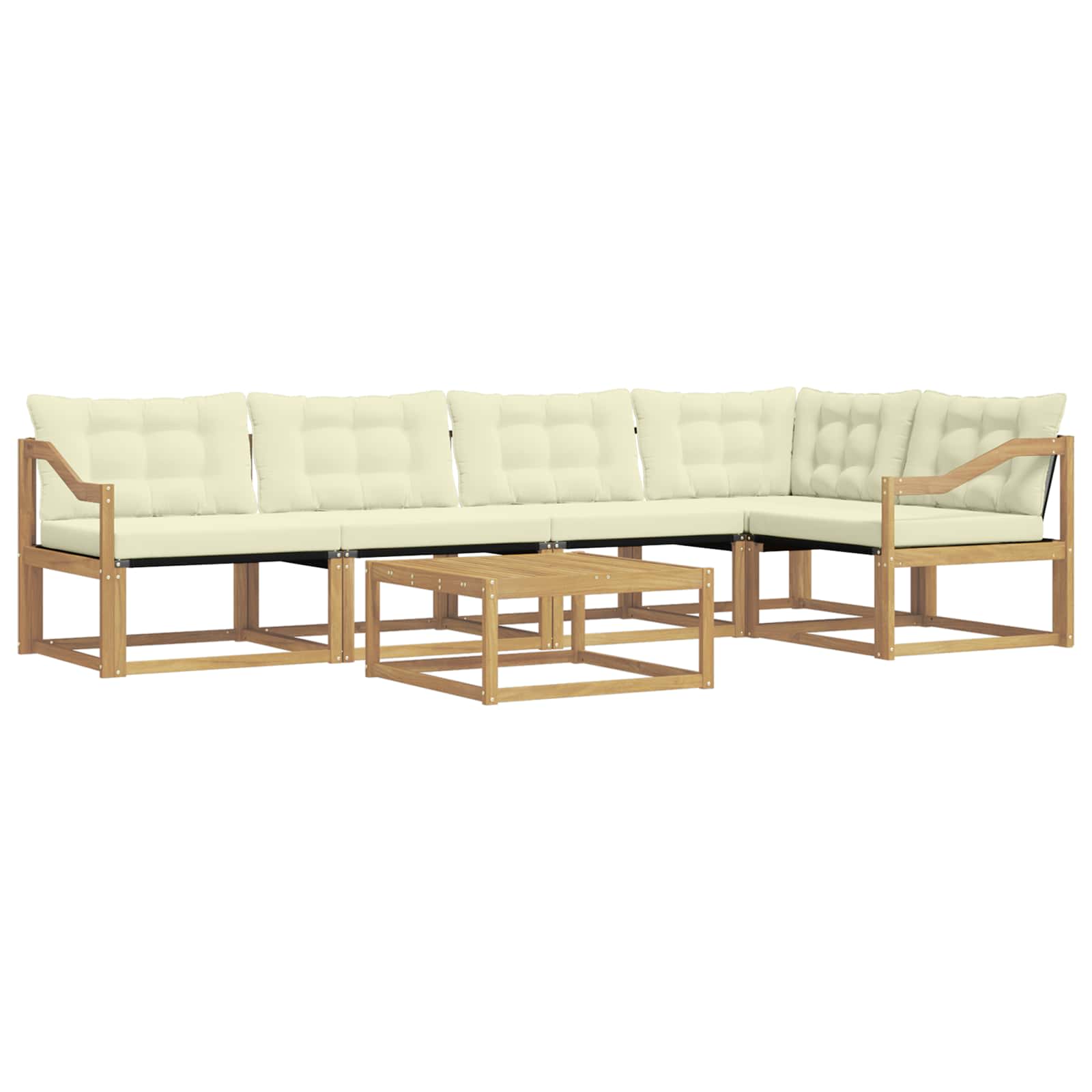 vidaXL Zestaw sof na zewnątrz 6 pcs Biały i kremowy 79 x 79 x 37 cm