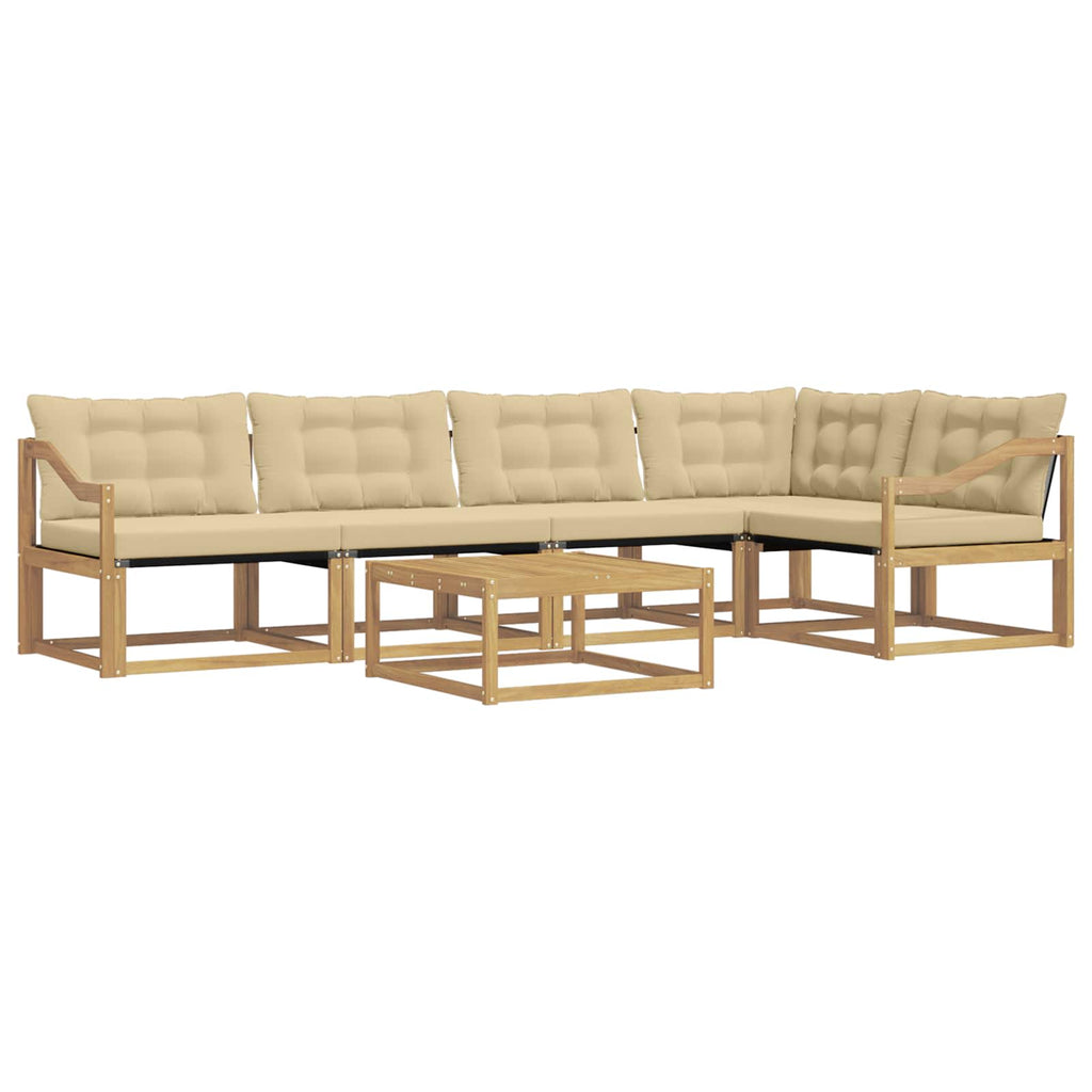 vidaXL Zestaw sof na zewnątrz 6 pcs Biały i Beżowy 79 x 79 x 37 cm